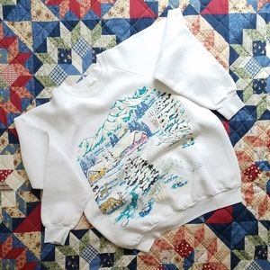 Vintage 80s Winter Crewneck Sweater